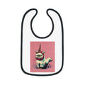 Grumpy Unicorn Cat Contrast-Trim Jersey Bib - Exvertebrate